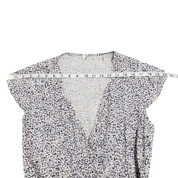 Margaret O_Leary Blue Floral Wrap Dress Small - Picture 4 of 4